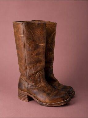Vintage 70s Frye Campus Boots in Saddle Brown
